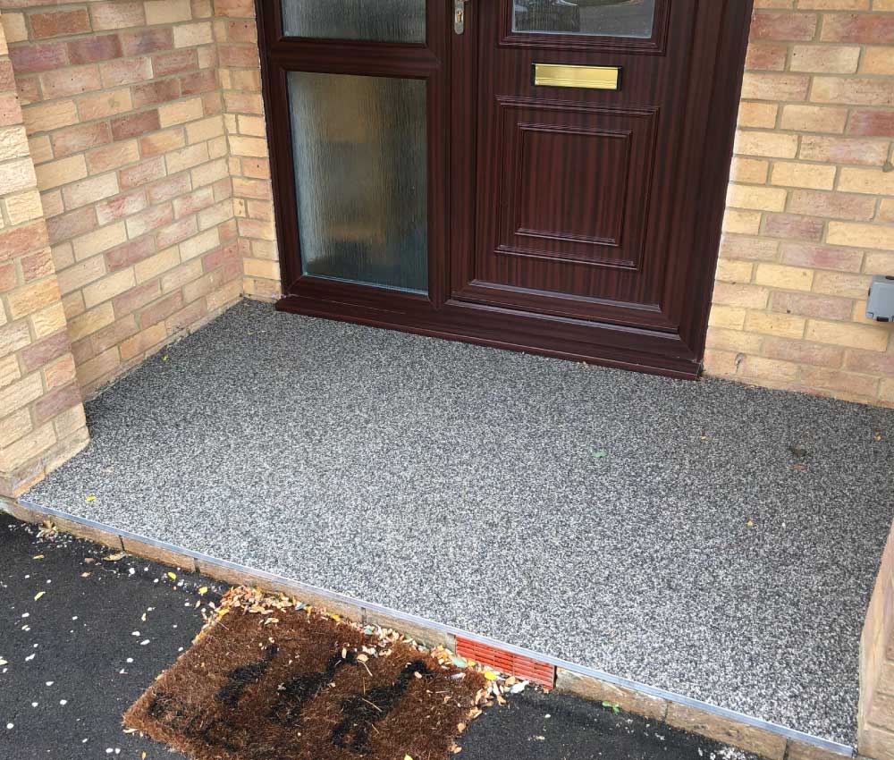Grey Resin Bound Gravel Front Door Step
