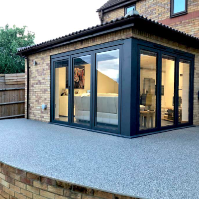grey resin bound patio